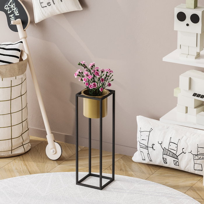 Aberto Design Maceta Decorativa GED-023-A Negro y Dorado Aberto Design Maceta Decorativa GED-023-A Negro y Dorado